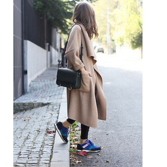 NWT RARE ZARA CAMEL BEIGE WATERFALL WOOL DRAPED COAT JACKET WINTER BLOGGER FAVE - Picture 9 of 15